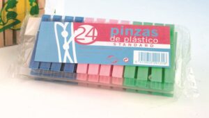 Pinzas plástico estuche 24 u. c/30