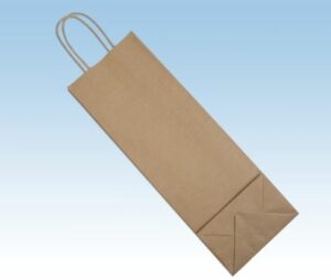 Bolsa papel kraft botella vino 14+8,5x39 c/250