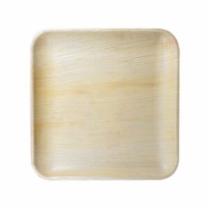 Plato hoja palma compostable cuadrado 20 cm