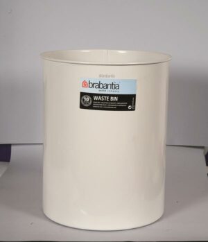 Papelera redonda metal blanca 15l