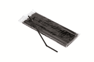 Paja flexible negra pack 100 uds c/120