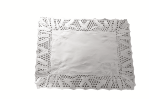 Blonda calada 26x32 plateada pack 100 uds