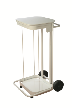 Cubo con ruedas y pedal tapa metálica