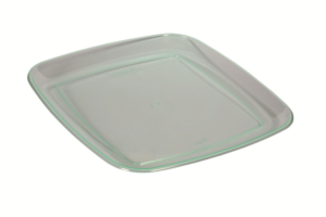Bandeja cuadrada verde transparente 24 cm c/20