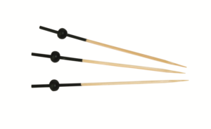 Palillo brocheta bolita negra 90 mm pack 100 uds
